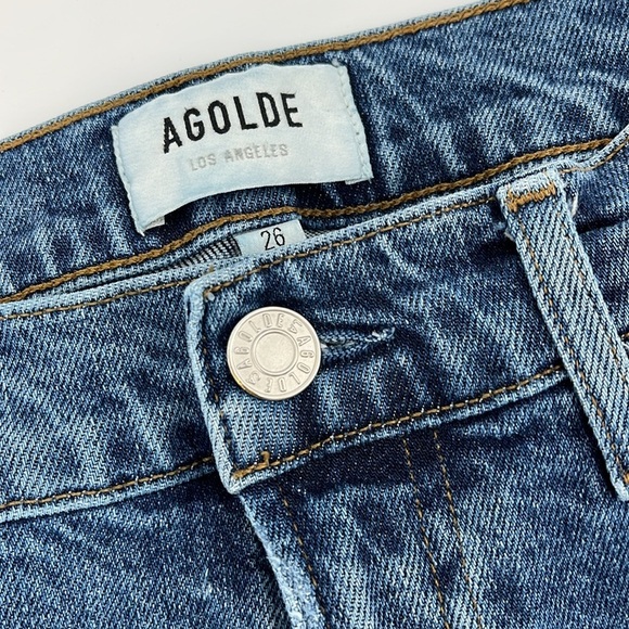Agolde Toni Straight Ankle Jeans Organic Cotton Blend Distressed Size 26 - Picture 5 of 12